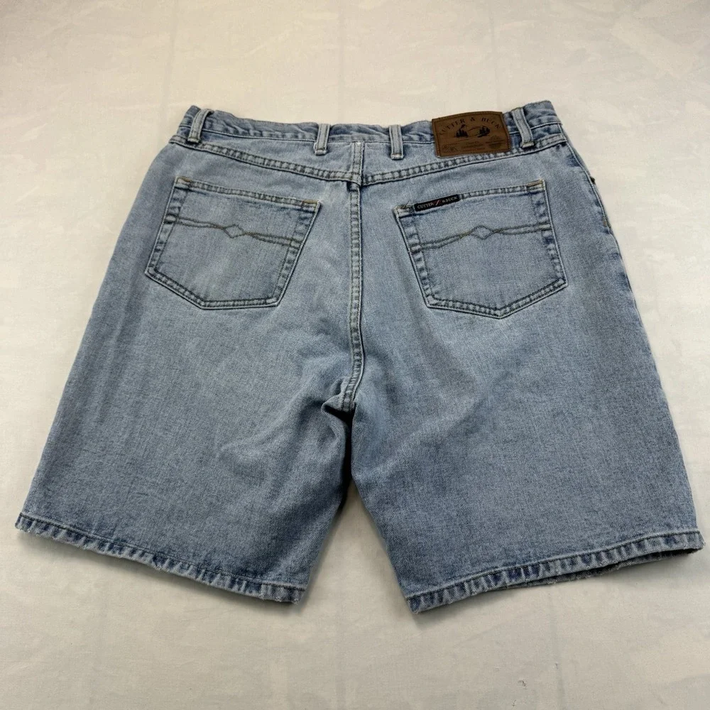 Cutter & Buck Men's Denim Shorts Size 36 Light Wash 100% Cotton Casual